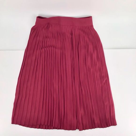 J.Crew Pleated Midi Skirt Women’s (4) Radiant Fushia, Flowy A-Line Skirt - Picture 1 of 6